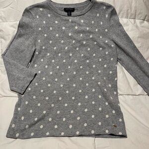 Tommy Hilfiger Gray and White Polka Dot Sweater